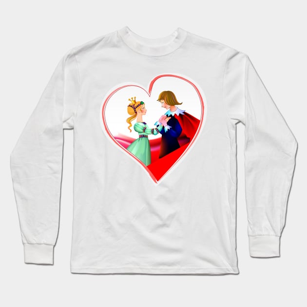 Prince and princess in heart Long Sleeve T-Shirt by Artist Natalja Cernecka